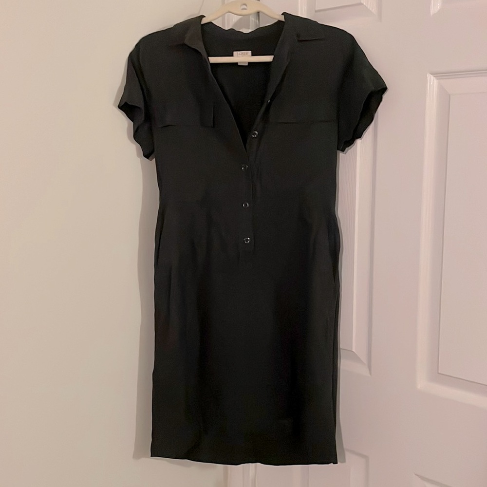Jcrew Linen collared dress with pockets!